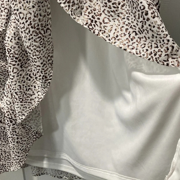 Entro Babydoll Dress with Flutter Sleeves and Cheetah Pattern - Size Large - Picture 6 of 6